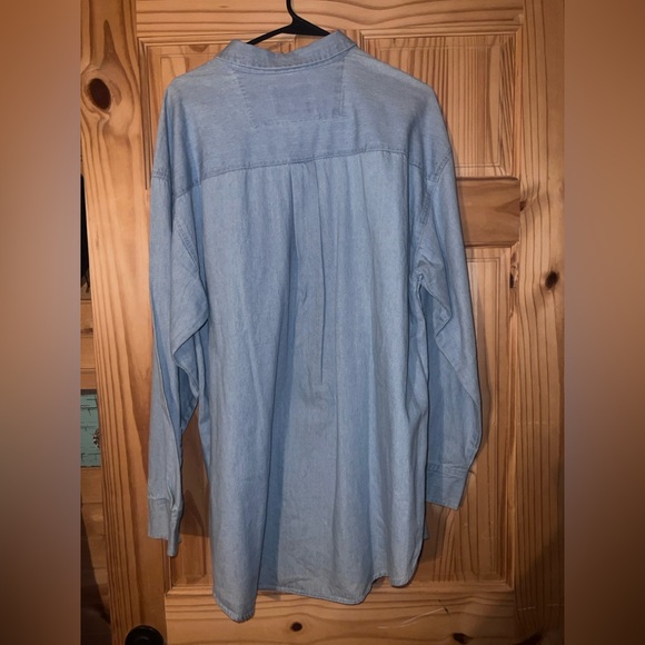 NWT Robert Stock Denim Shirt Mens L Long Sleeve Button Up 100% Cotton Blue - Picture 3 of 5